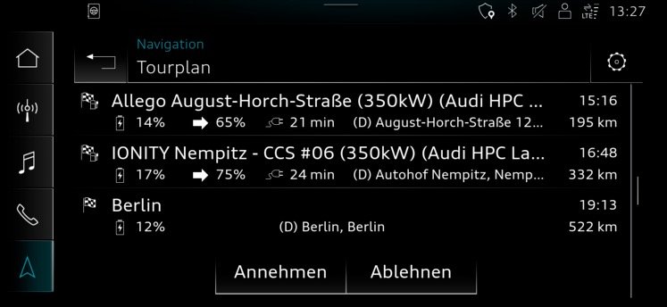 Intelligenter Assistent für elektrisches Fahren: der Audi e-tron Routenplaner